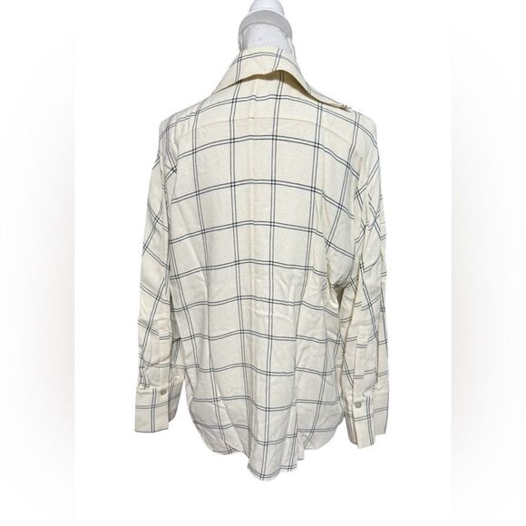 Vince long sleeve vneck wool blend blouse ~pale oat | size M - Picture 4 of 6